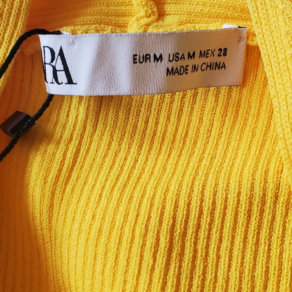 ZARA NWT Ribbed Open Back V-Neck Dress, Medium - Picture 6 of 8